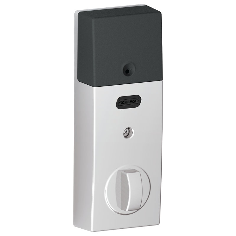 Century Single Cylinder Electronic Deadbolt with Z-Wave Technology, Bright Chrome