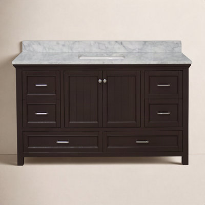 Maven 60" Carrara Marble Single Bathroom Vanity