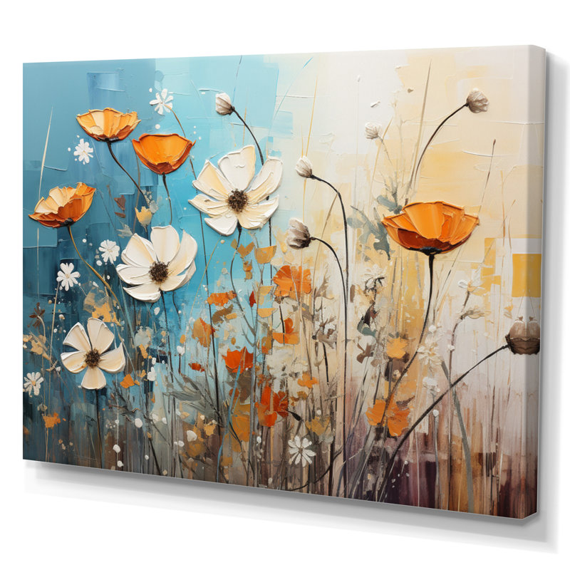 Meadow Whispers Collage IV - Modern Canvas Art Print, H 16 po x l 32 po, Toile tendue