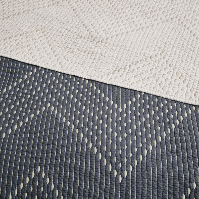 Huber Bedding, Courtepointe double / grand et 2 taies décorative, Bleu marine