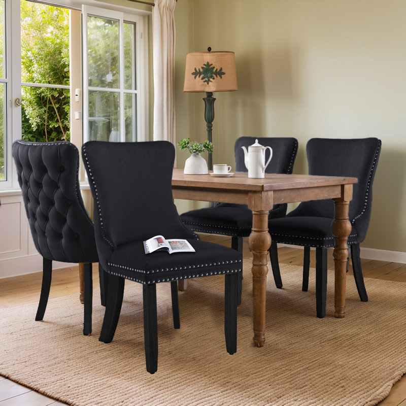 Upholstered Dining Chair, Black
