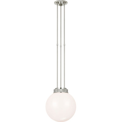 Cavill 12" Pendant with White Glass