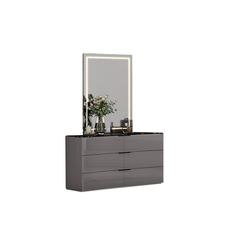 Commode Demeshia # 1691 en gris métallique