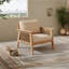  Chaise d'extérieur en bois d'acacia avec corde et coussin, teck et beige-385201368