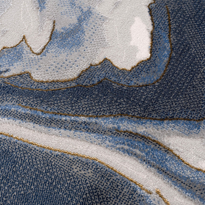 Juno REG120A Blue Grey Sand Wave Pattern Area Rug, Rectangle 7'9" x 10'2"