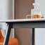 Table de salle à manger rectangulaire moderne avec plateau en céramique et base en métal-118318771
