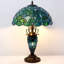 Bacilio Lampe de table en verre coloré de 24 po de hauteur Bureau de travail Étude de lecture Éclairage Décoration Décor Table de chevet Chambre d'enfants Bureau à domicile Table de chevet Mignon Unique Lampe de chevet à DEL Fin artisanat de bureau