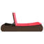  Chaise longue double avec coussins en rotin de polyester brun-1495032435