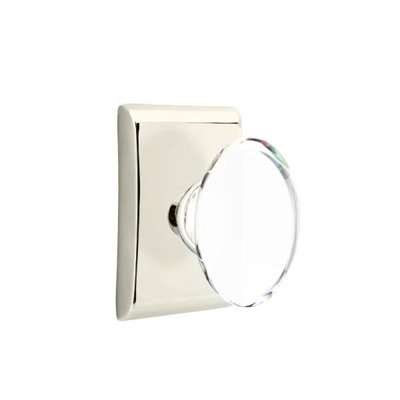 Ensemble de mortaise intérieure Emtek avec rosette Neos et poignée en verre Hampton (LH)