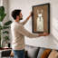 Gentle Llama Portrait Modern - Framed Print-1433980517-1433980516