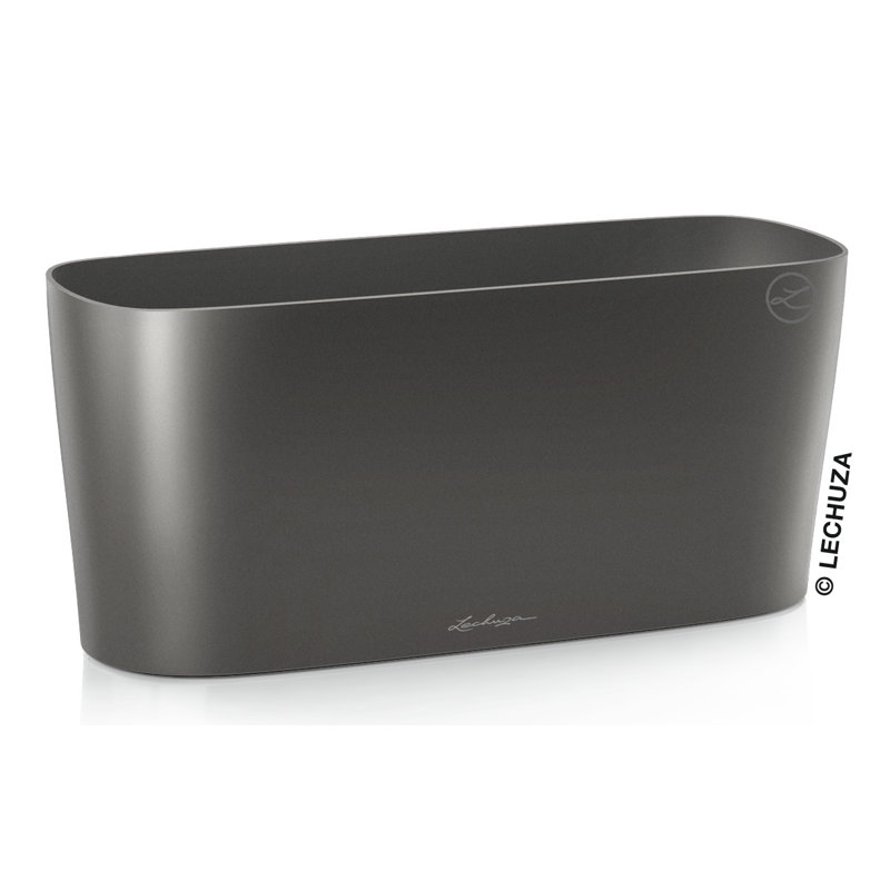 Delta Premium Window Box Planter, Metallic Charcoal, 18cm H x 40cm W x 15cm D