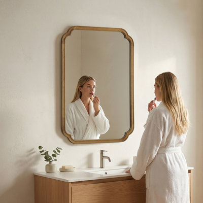 Ali Solid Wood Scalloped Wall Mirror