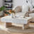Coffee Table with Faux Marble Tabletop, Mid Century Modern Coffee Table with Fluted Drawer, Coffee Table for Living Room, Office
