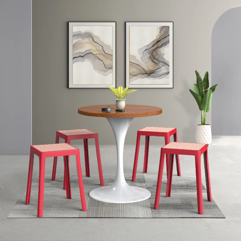 Tabouret en plastique Dantoni, Rouge