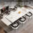 Doinita 9 - Piece 110.23'' Extendable Sintered Stone Dining Table with 8 Fabric Arm Chairs Dining Set-1308368048-1327666780