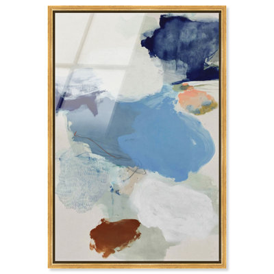 Sable et mer II, estampe acrylique encadrée, art abstrait côtier par Art Remedy, cadre doré, 10 x 15
