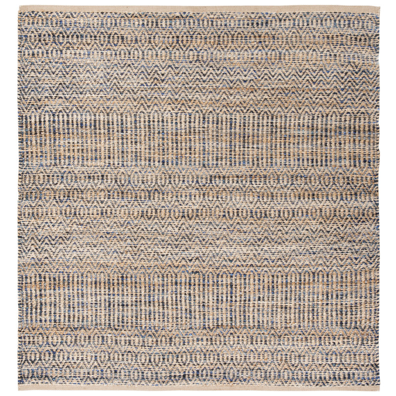 Tapis géométrique tissé à la main Abhay, Carré 6 pi