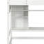 Lit mezzanine simple avec tablettes de rangement, bureau et échelle-1470757923