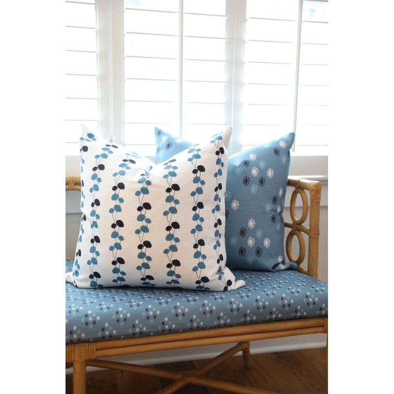 Dahlia Vine Luxury Throw Pillow, Navy, Square 22"