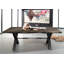 Iron Label Acacia Solid Wood Top Metal Base Dining Table-47530360-47530366