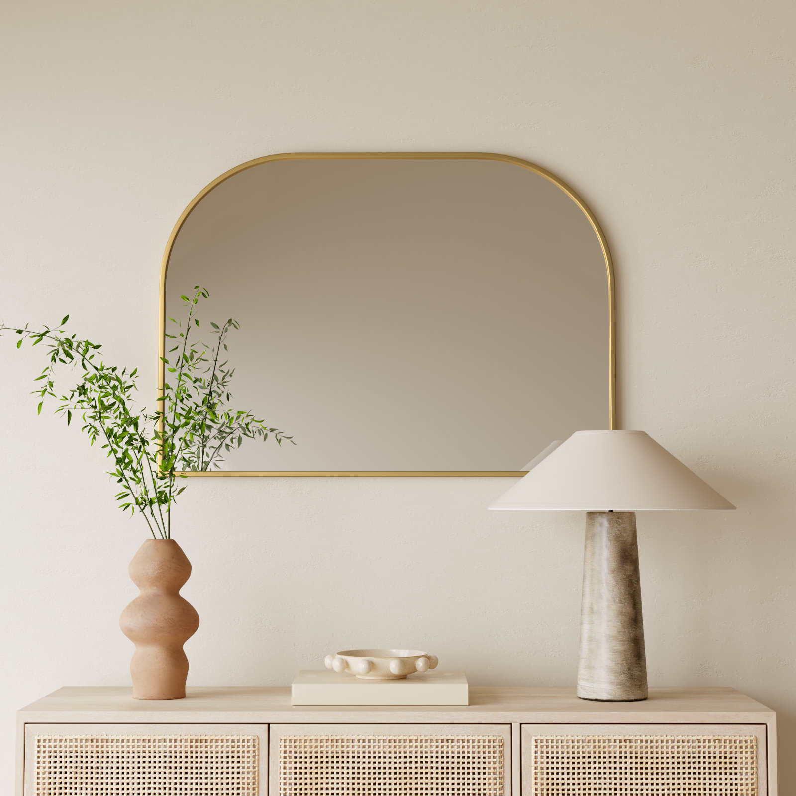 Sabine 42" Accent Mirror, Brass, 30" x 42"