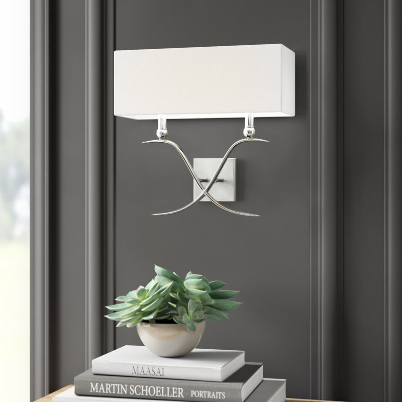 Barrington Armed Sconce, Polished Nickel