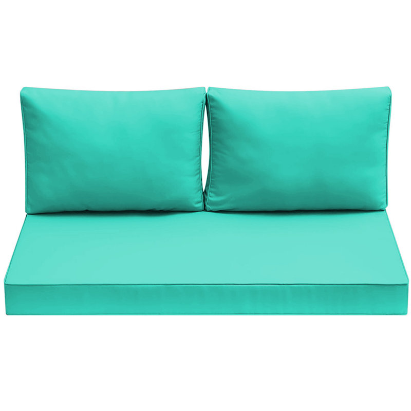 3-piece Outdoor Loveseat Cushion Set - 48x24 In,thick, Waterproof Patio Deep Seat Chair Cushions For 2-person Wicker Rocker,bench -all-weather For Porch, Garden