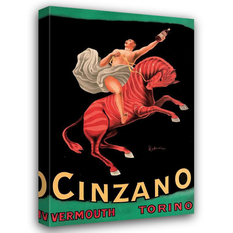 "Cinzano Vermouth Torino" par Leonetto Cappiello - Art sur toile tendue avec châssis, H 40 po x l 28 po