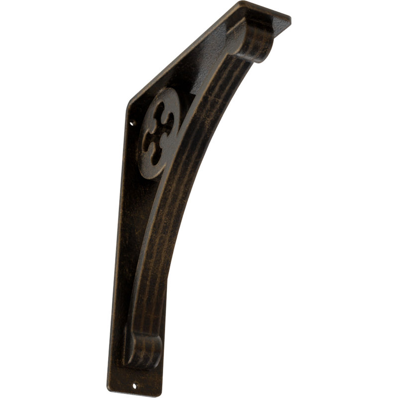Support en fer forgé Crawley, Laiton antique, H 10 po x l 2 po x P 7,5 po