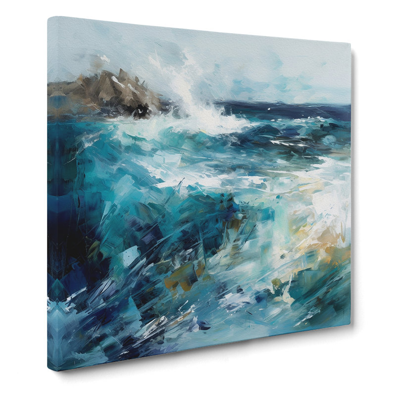 Ocean Gestural No.3 - No Frame Print, 50cm H x 50cm W x 3cm D