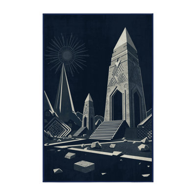Tapis art déco lavable à la machine Alan Alien Temple Ruins