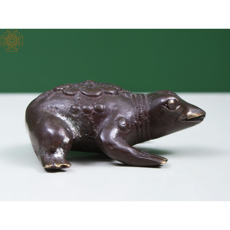 Petite grenouille en laiton Aiylah, Brun