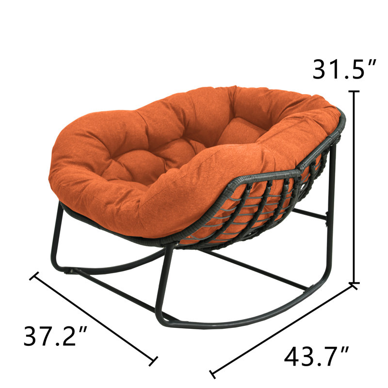 Chaise d'extérieur Cini, Orange, Noir, noir, noir, noir