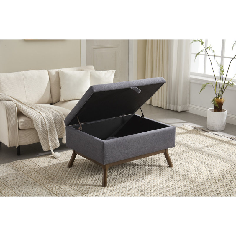 Banc de rangement Mid-Century, Gris foncé