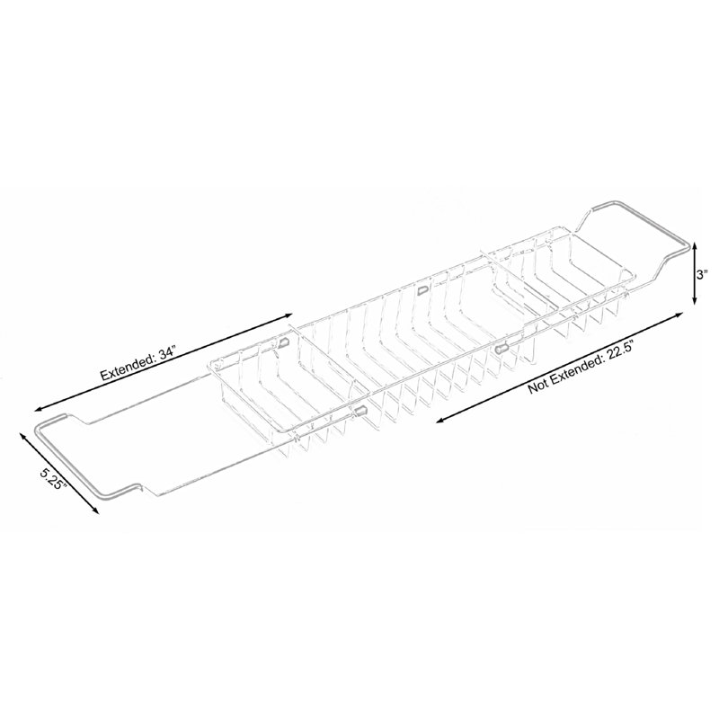 Tiroir extensible en métal pour baignoire