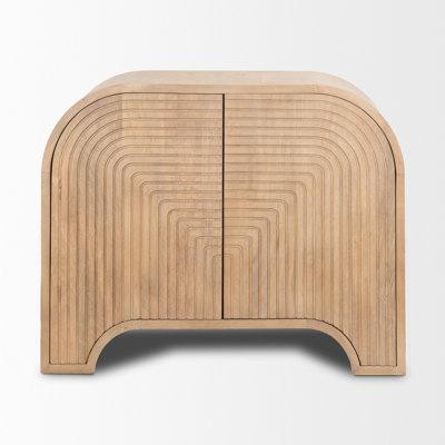Fluted Mango Wood Accent Cabinet