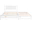 Lit plateforme double avec lit gigogne ajustable en blanc fabriqué en bois de pin et pour stabilité-1065571368