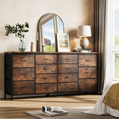 Commode 14 tiroirs, meuble télé 63 po