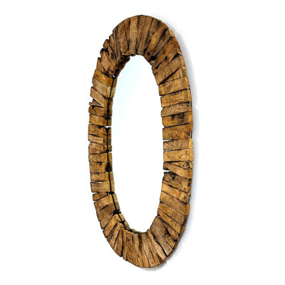 Bayshore Oval Driftwood Frame Wall Mirror 2 PACK