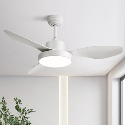 47" 3 ABS Blade Modern Classic Ceiling Fan Light With Three-Tone Lighting, Remote Control Adjustment, And Timing Function