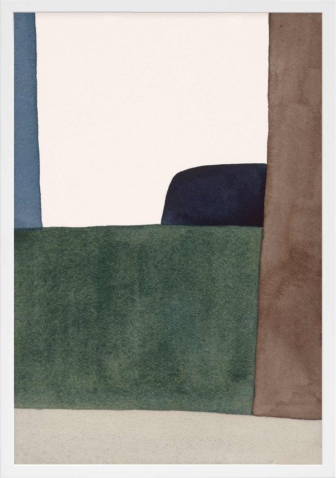 Divided "Distant Forest" Painting, White, 17.50" W x 25" H