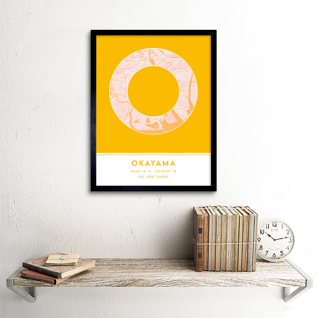 Okayama Japan City - Single Picture Frame Typography