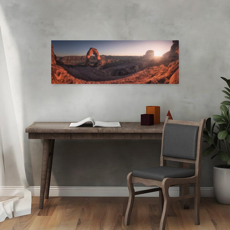Delicate Arch Sunset by Carlos F. Turienzo - Wrapped Canvas Panoramic Print, 91.44 cm H x 30.48 cm W