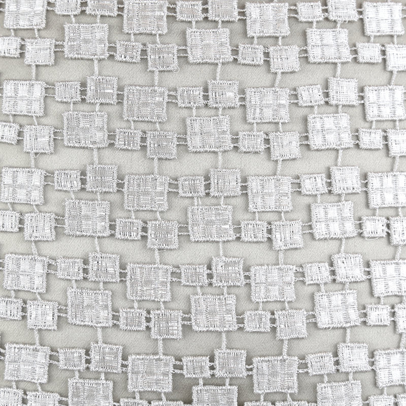 Metallic Mosaic Silk Pillow Cover & Insert, Rectangle 12"H x 16"W, Platinum Silver
