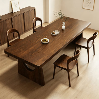 Ensemble de table de salle à manger rectangulaire simple en bois massif