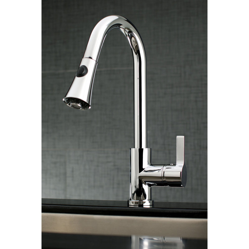 Kingston Brass Continental Single-Handle Pull-Down Kitchen Faucet, Polished Chrome