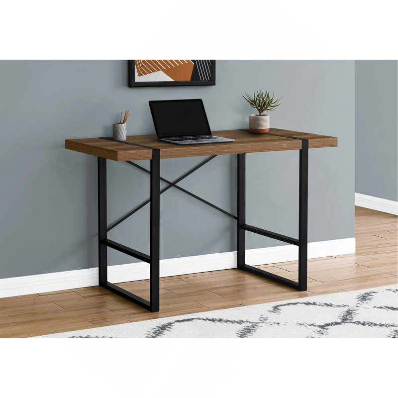 Bureau d'ordinateur polyvalent et moderne pour un travail à domicile efficace, Noyer / noir