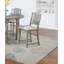 Table de salle à manger 4X Chaises hautes 5Pcs Ensemble de salle à manger à hauteur de comptoir Finition gris clair Mobilier de salle à manger Siège rembourré en tissu moelleux de style contemporain