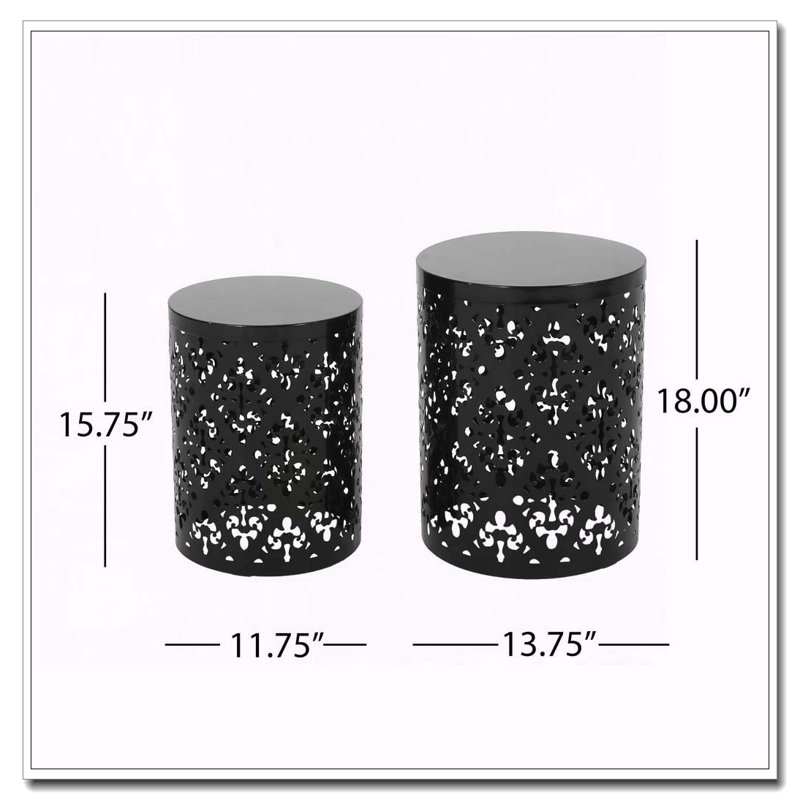 Table d'appoint d'extérieur, Noir, 2