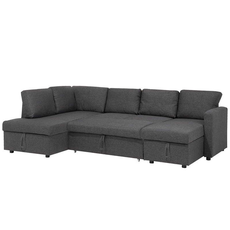 Haverly 5 Seater Sofa Bed, Dark Grey